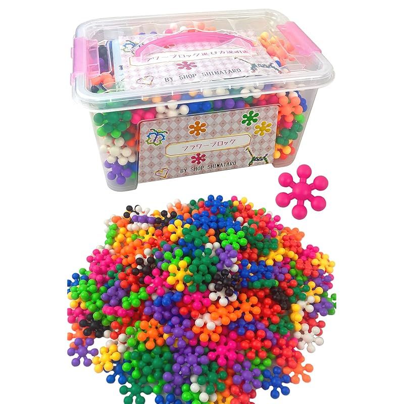 (SHOP SHIMATARO) フラワーブロック 300個入りセット 作り方説明書 専用ケース付き
