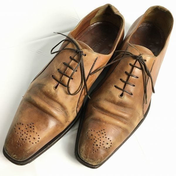 a.testoni ア・テストーニ イタリア製 ビジネスシューズ〈ブラウン/茶/BROWN〉size6.5 25.0-25.5 Vintage/メンズ/菅NO.メZD-85  #BUZZBERG - メルカリ