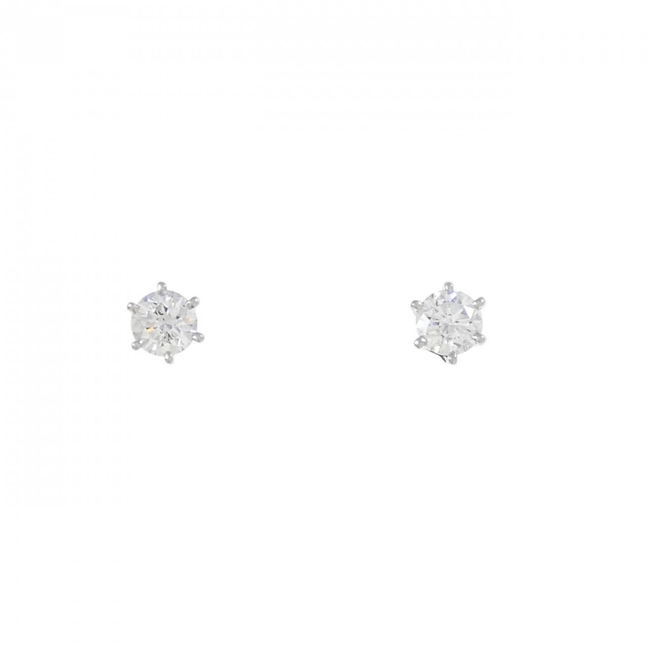 PT900 ソリティア ダイヤモンド ピアス 0.472CT
