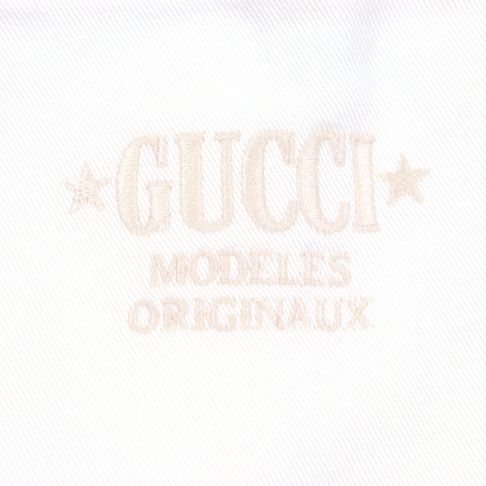 GUCCI 刺繍入り オフホワイト ブークレウールパンツ GUCCI 刺繍入り オフホワイト ブークレウールパンツ