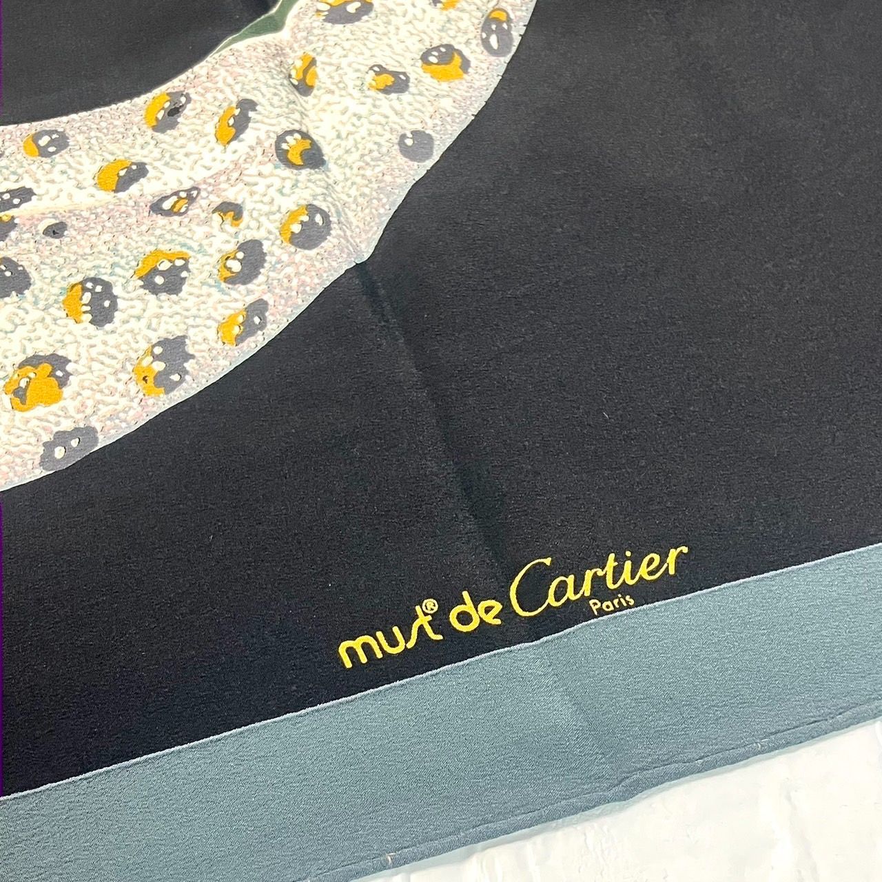 ✨Cartier カルティエ スカーフ 大判 シルク100% パンサーリング