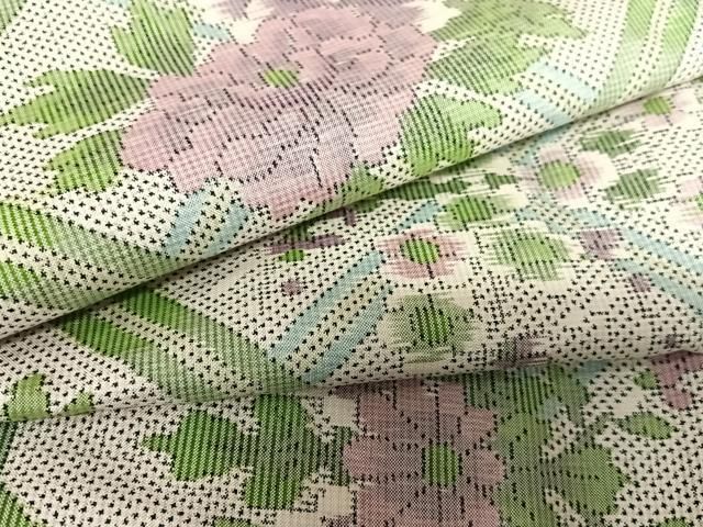 平和屋着物●本場大島紬　一元総絣　笹竹花文　正絹　逸品　AABB6580zg 平和屋着物○本場大島紬 一元総絣 笹竹花文 正絹 逸品 AABB6580zg