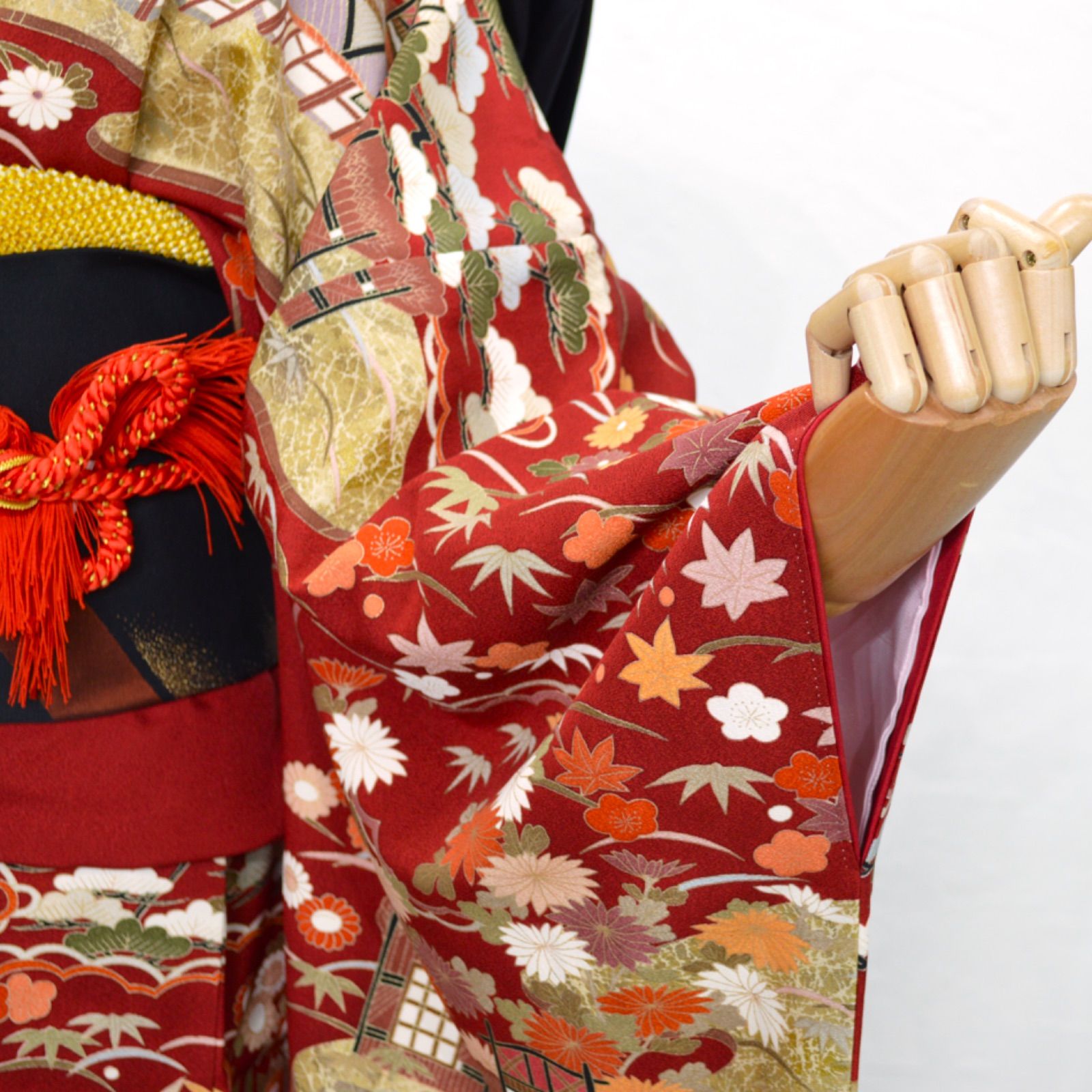美品》正絹 振袖フルセット L〜LLサイズ 成人式 大正ロマン レトロ 金
