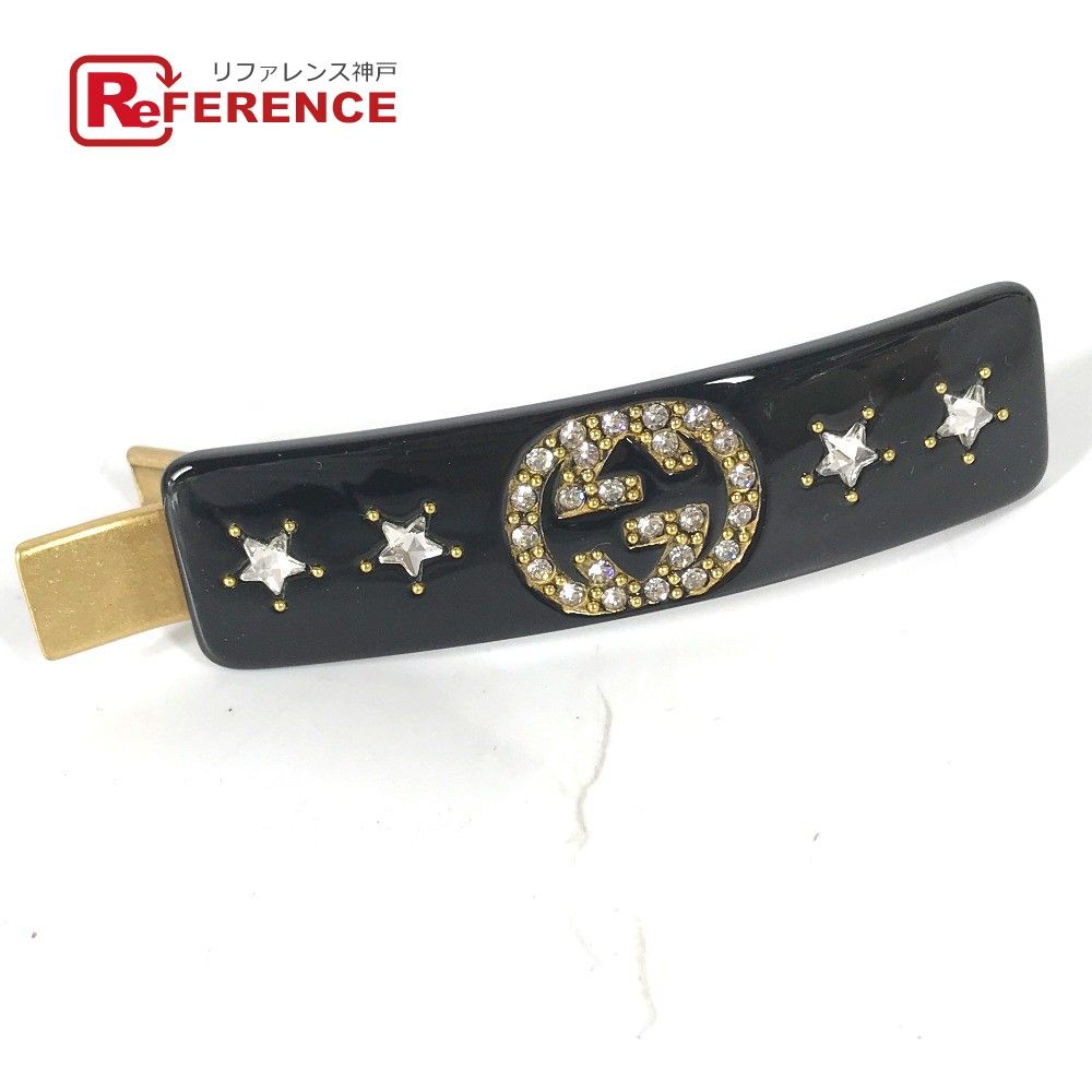 GUCCIヘアーピン Crystal Gucci single hair clip in tortoiseshell resin