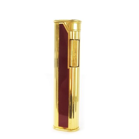 ダンヒル dunhill ライター 喫煙具 スリム ガス ローラー式 火花 済み イエローゴールド 切替 ワンポイント ボルドー |CK1 GY11
