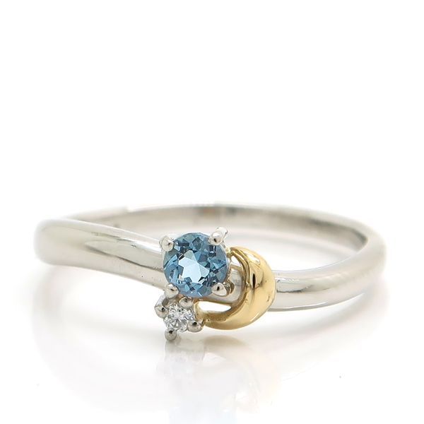 PT900 アクアマリン・ダイアモンドリング 11.5号 【公式通販】