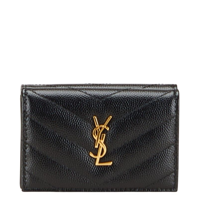 サンローラン YSLロゴ オリガミタイニー ブラック レザー レディース SAINT LAURENT 214-30893