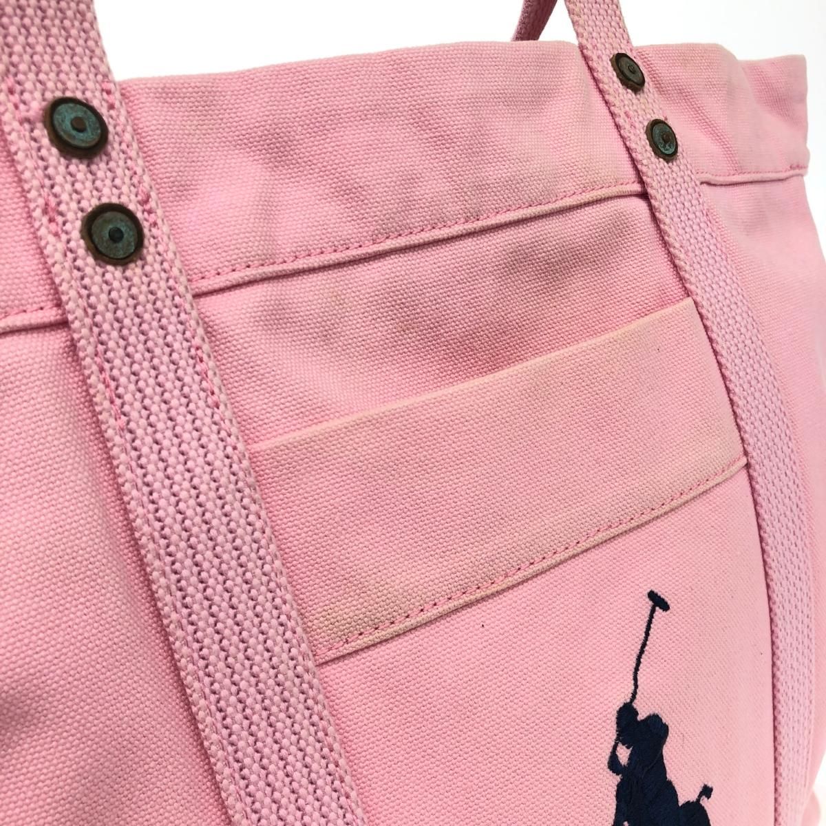 ポロ　ラルフローレン　トート　バッグ　キャンバス　スモーキーピンク POLO RALPH LAUREN ポロラルフローレン トートバッグ ピンク