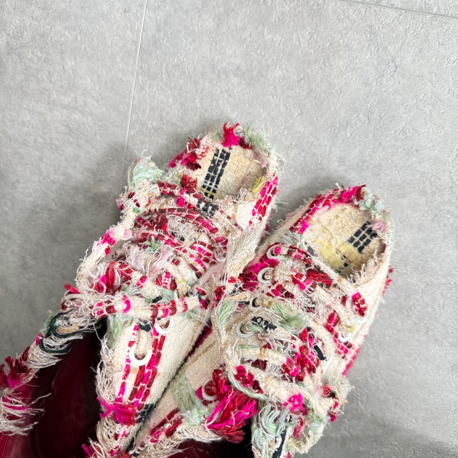  CHANEL シャネル ツイード ウェジソール ショートブーツ マルチ パンプス 35 1 2 22.5 cm その他 ブーツ