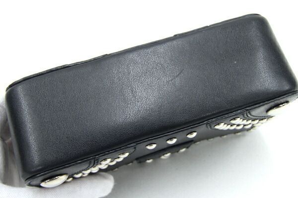 プラダ ポーチ スタッズ 1N1843 ブラック レザー - メルカリ 