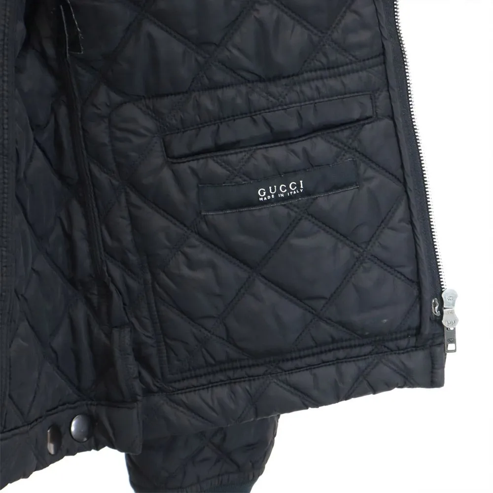 グッチ イタリア製 キルティングジャケット 44 ブラック GUCCI