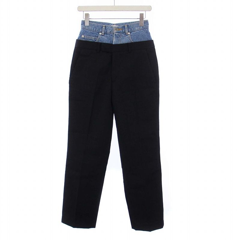 アンスクリア INSCRIRE Chalk Stripe Layered Pants レイヤード パンツ 