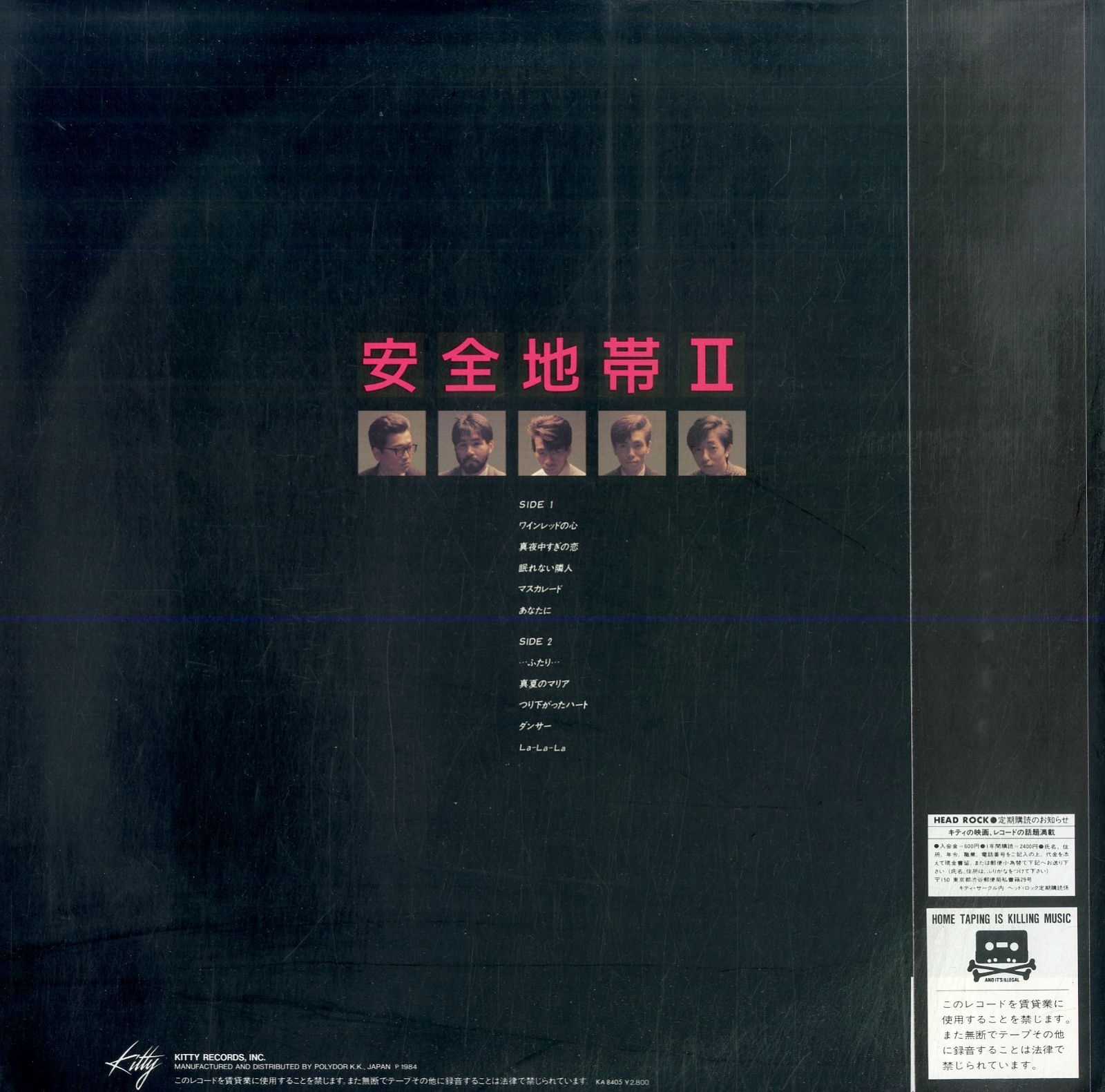 LP1枚 / 安全地帯 (玉置浩二) / 安全地帯 II (1984年・28MS-0055