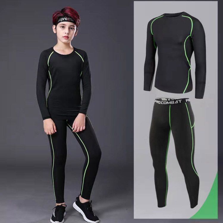 キッズ用 裏起毛 コンプレッションウェア セット スポーツ インナー ウェア 上下セット 長袖 タイツ ロングパンツ アンダーウェア 上着 スパッツ 秋 冬 吸汗速乾 男の子 女の子 防寒 インナー chi3928