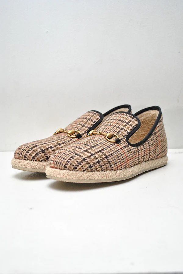 GUCCI Check felt espadrille slippers グッチ エスパドリーユ 8