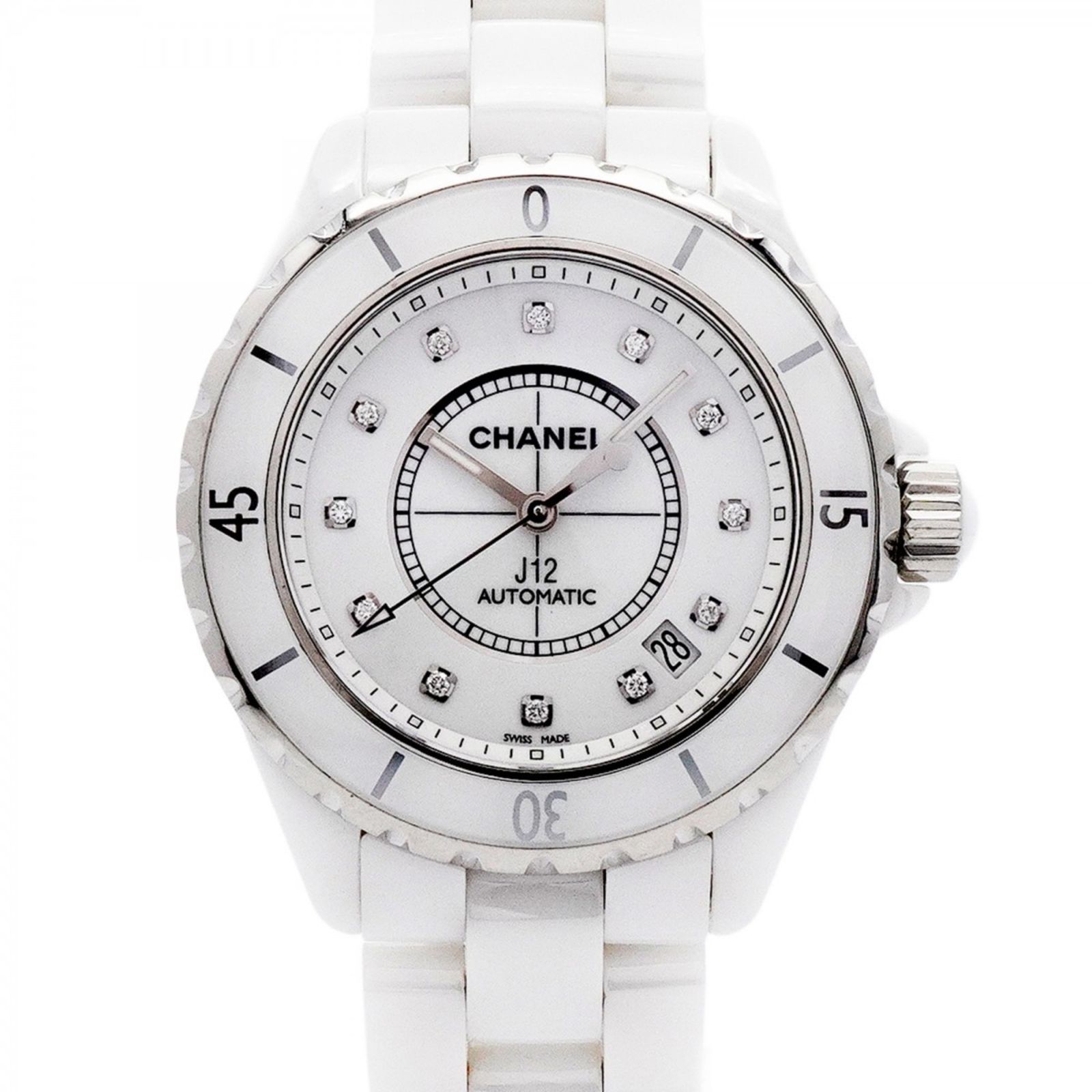 シャネル J12 H1629 白文字盤腕時計 メンズ