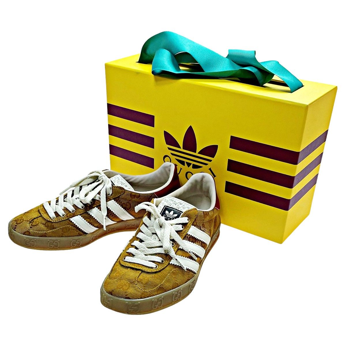 GUCCI グッチ adidasコラボ ガゼル スニーカー ブラウン GGスプリーム  