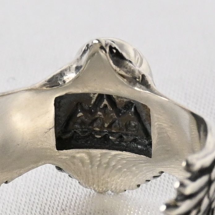 研磨済】SAAD イーグル ターコイズ リング 17号 シルバー925 サード