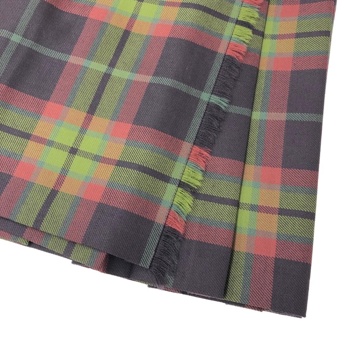 O NEIL OF DUBLIN オニールオブダブリン ラップスカート サイズ US6 キルトスカート チェック ベルト フリンジ パープル 240001165453 GULLKHAN_COM