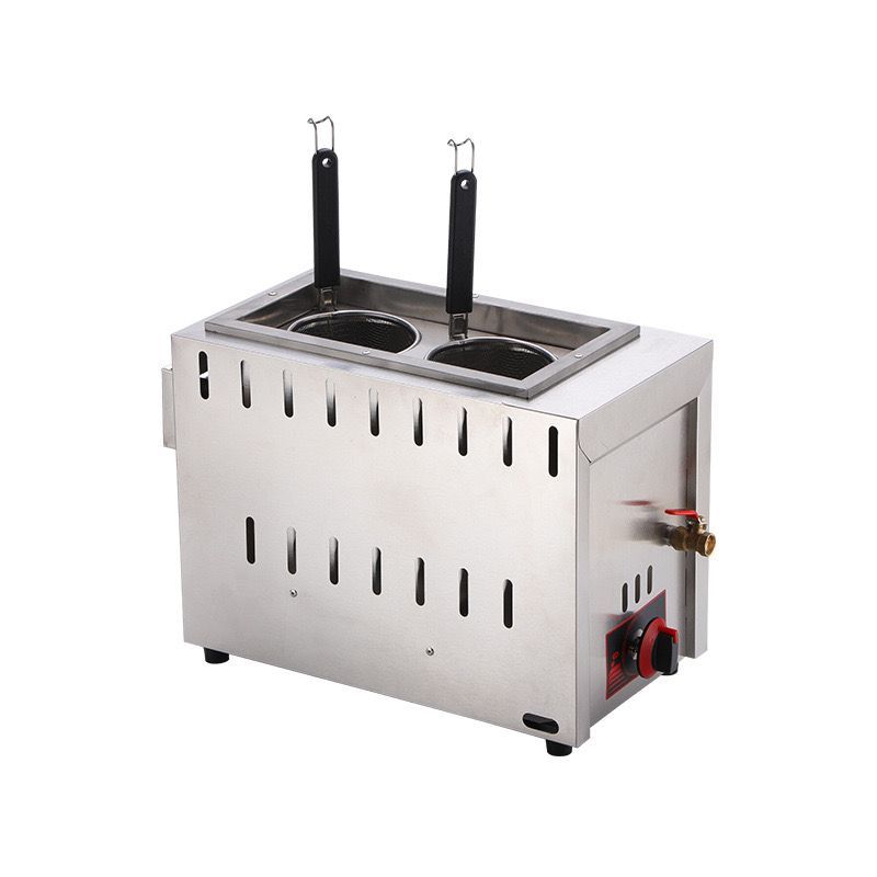 ガス　ゆで麺機　茹で麺機　4テボ　1年使用 新品】茹で麺機 ゆで麺器 ガスゆで麺機 卓上型 テボ4点付き LPガス式