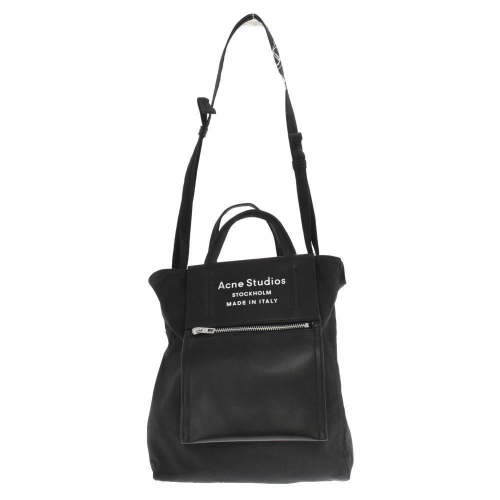 Acne Studios アクネ ストゥディオズ Baker Out M 2way ベイカーアウト レザー切り替え ナイロントートバッグ ブラック Acne Studios (アクネ ストゥディオズ) Baker Out M 2way ベイカー