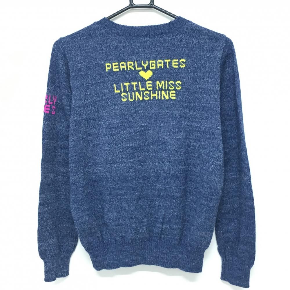 超 パーリーゲイツMR.MEN LITTLE MISS セーター 杢ネイビー×イエロー×ピンク レディース 0 S ゴルフウェア PEARLY GATES