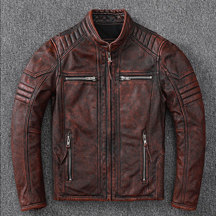 上質革ジャン　メンズ　カウハイド　牛革　ヴィンテージ加工　復刻　50年代　パテッド　スタンダードスタイル　レザージャケット　PADDED 上質革ジャン メンズ カウハイド 牛革 ヴィンテージ加工 復刻50年代