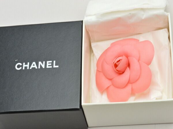 シャネル CHANEL カメリア コサージュファブリック 花 ピンク