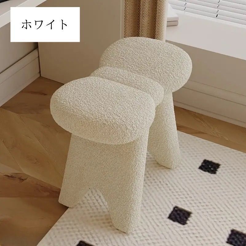 椅子 スツールリボン型 チェア ドレッサー もこもこ かわいい