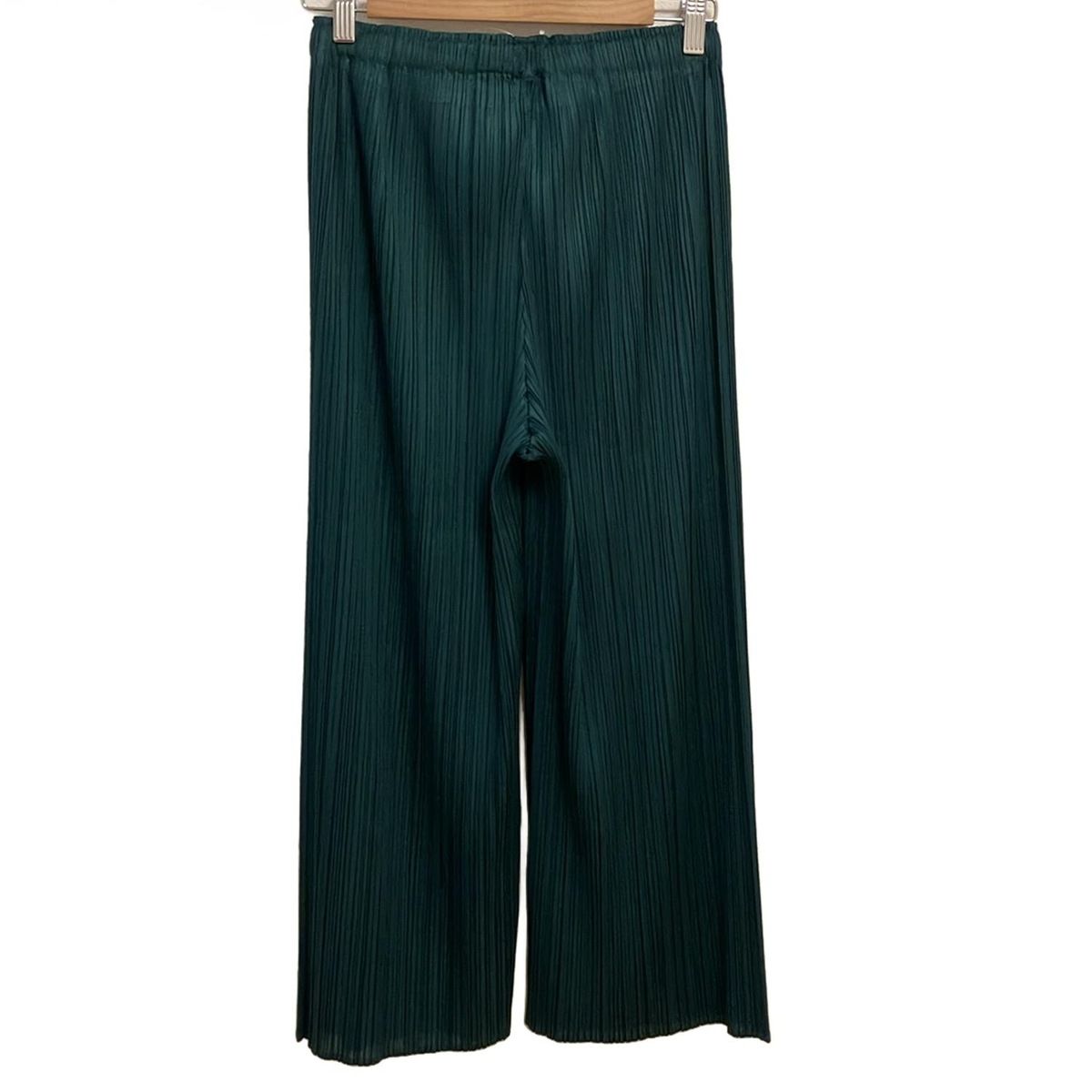 PLEATS PLEASE プリーツプリーズ パンツ サイズ2 M レディース - グリーン フルレングス プリーツ ウエストゴム