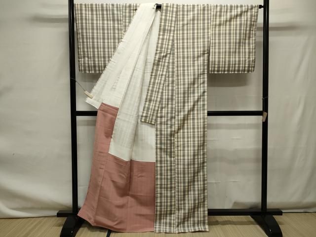 着物　紬　格子柄 平和屋着物□本場縞大島紬 格子柄 正絹 逸品 CAAQ8757in - メルカリ