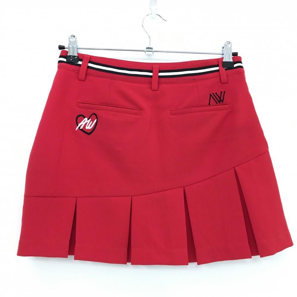 ☆SALE価格☆アニューゴルフ スカート レッド 裾プリーツ 内側インナー