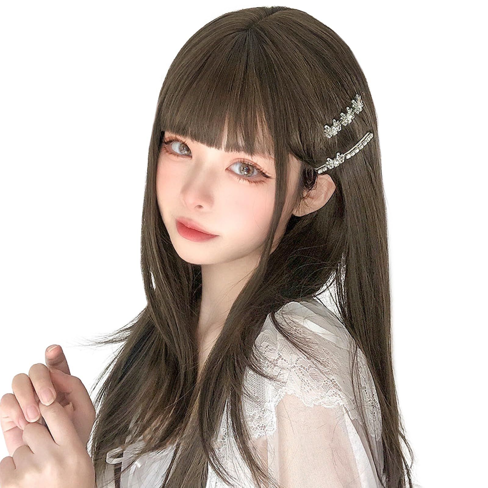 コスプレウィッグ かさみ 黒 ロング ストレート