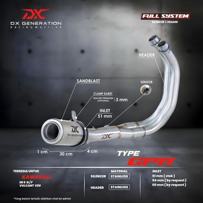 DX GENERATION GPR フルエキマフラー ER6N ER6F