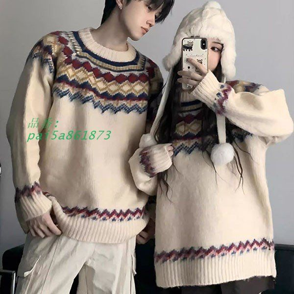 セーター ペアルック メンズ レディース お祝い プレゼント ニット ゆったり クリスマス pai5a861873