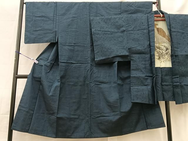 平和屋着物□男性 紬 アンサンブル 霞文 正絹 逸品 BAAQ7532ev