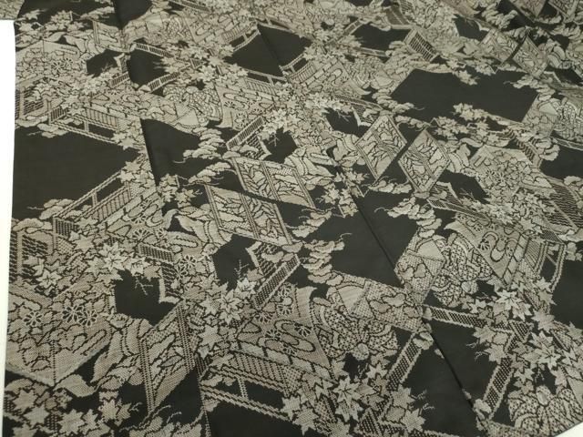 平和屋着物○本場大島紬 9マルキ 几帳人物風景 正絹 逸品 DAAQ3366ps  