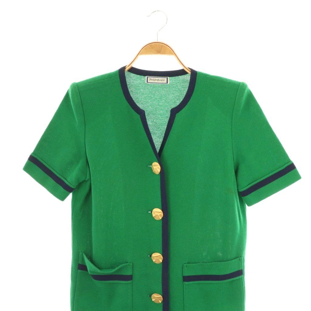 金ボタン ニットワンピース