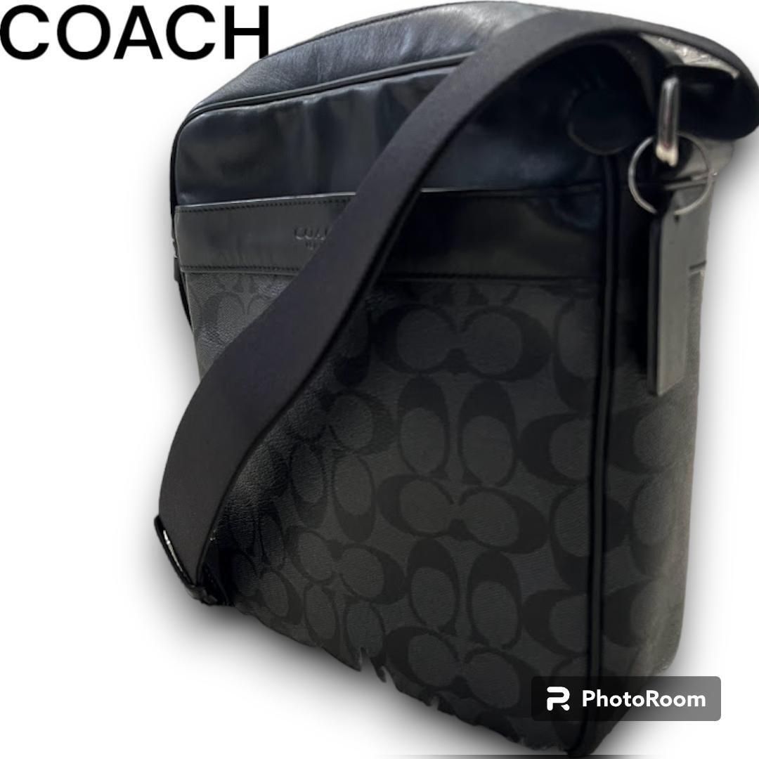 【美品】COACH コーチ シグネチャー フライトバッグ クロスボディ 斜め掛け 美品 COACH コーチ ショルダーバッグ フライトバッグ 斜掛け