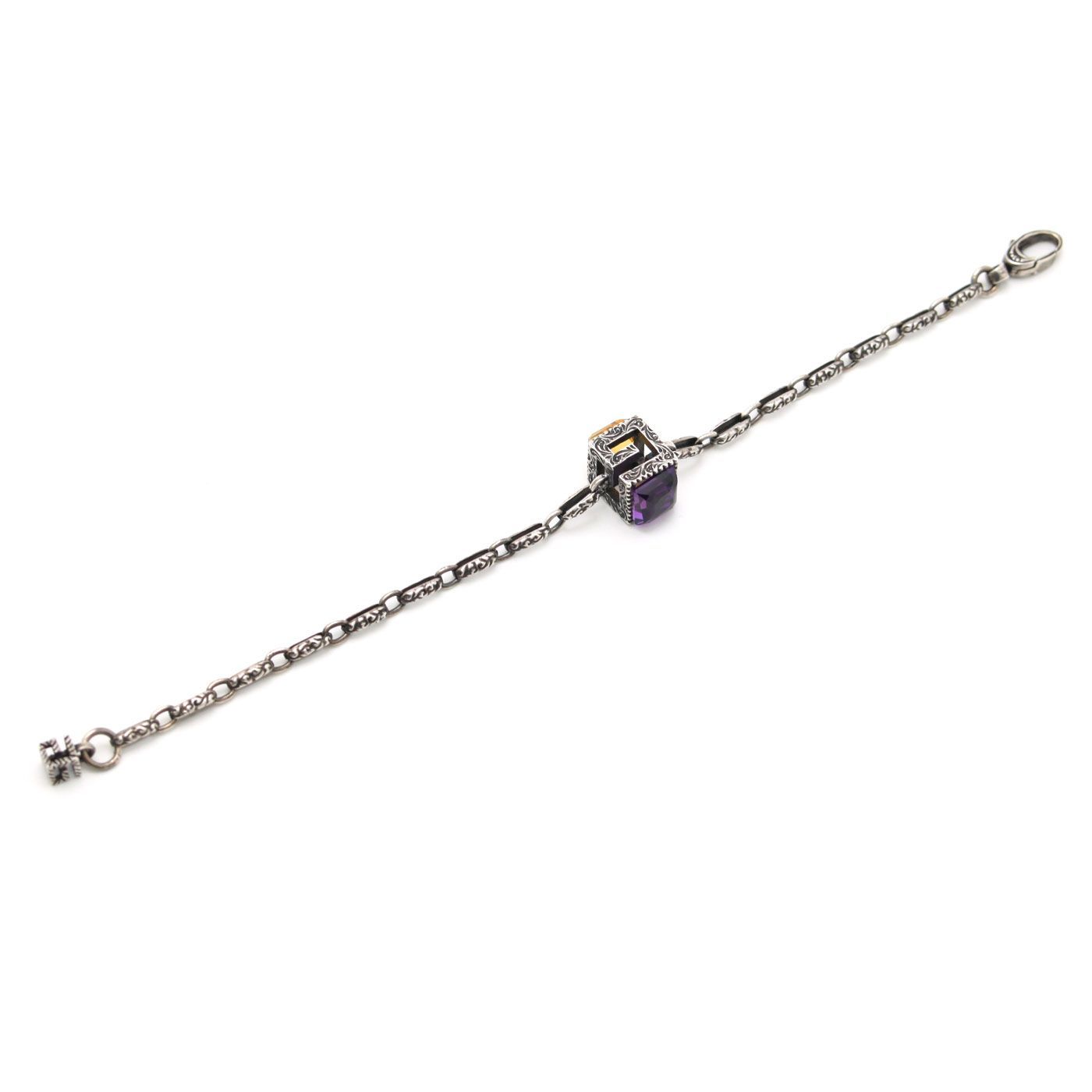 お値下げ【 良品 】GUCCI グッチ ブレスレット Ag925 スクエアG カラー