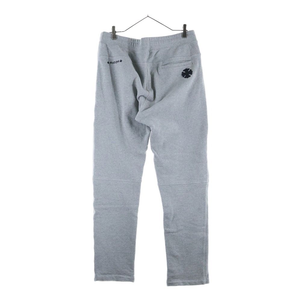 CHROME HEARTS クロムハーツ Y NOT CHプラス レザーパッチ ロゴ刺繍 スウェット パンツ グレー