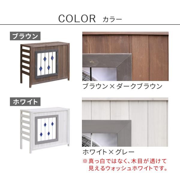 室外機カバー 木製 白 茶色 おしゃれ レトロ エアコン 室外機 カバー 日よけ 日除け ステンドグラス ステンドガラス 設置 簡単 庭 ガーデニング 園芸 戸建 玄関 sms-ac-dg930 WWW_KANDAIZUMI_COM