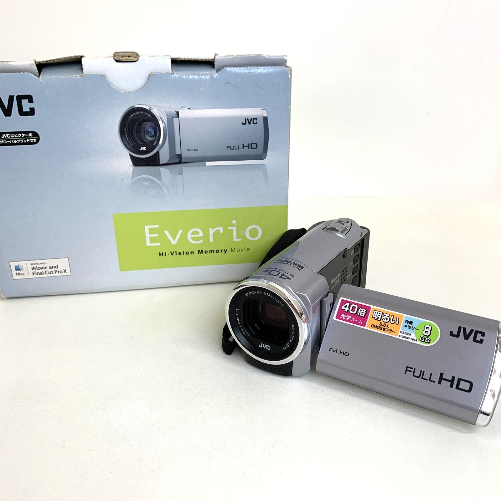 【 中古・長期保管品】ビデオカメラJVC Everio GZ-E239-s シ… 中古・長期保管品】ビデオカメラJVC Everio GZ-E239-s シ