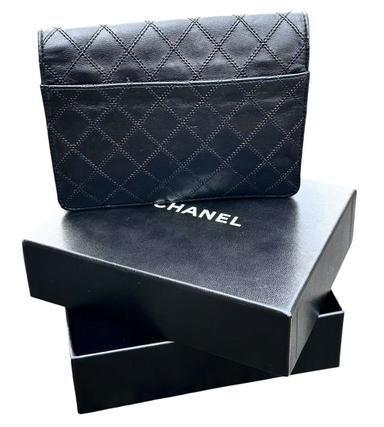 ◆本物シャネルCHANELビコローレラムスキンココマークCCゴールド金具クラッチバッグセカンドバッグポーチ長財布ポーチ黒金ブラック
