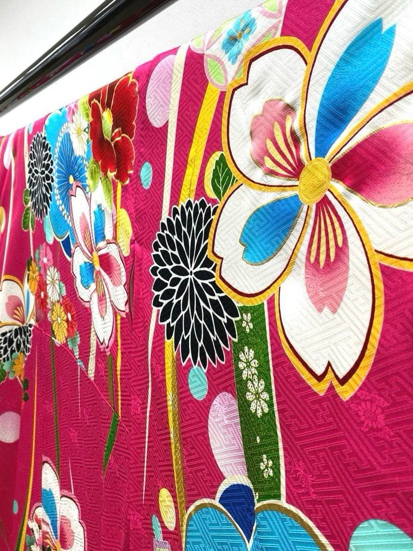 もりはなえ 振袖 豪華な色柄 紋意匠生地 身丈166cm ガード加工済 もり