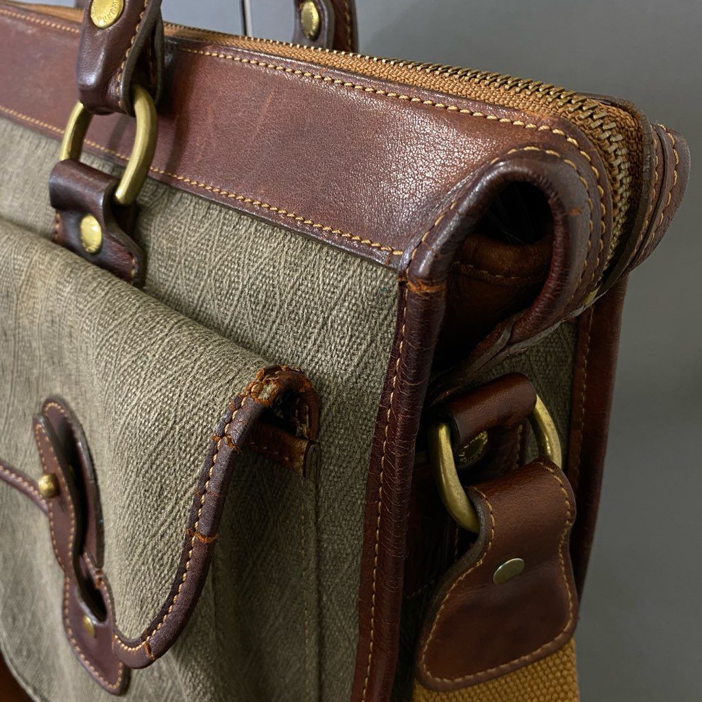 ✨良品✨グルカ NO.5　エグザミナー　ビジネスバッグ　2way　ブラウン Hh4 GHURKA グルカ 2WAY トートバッグ ショルダーバッグ 書類鞄