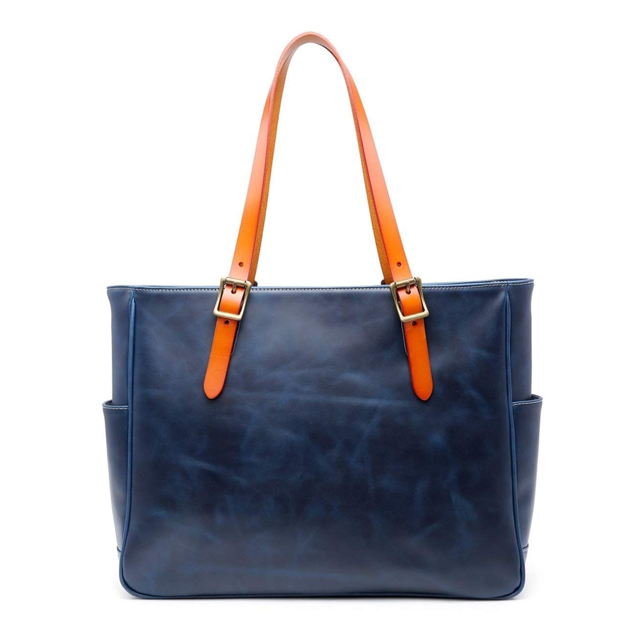 a4 ファスナー 調節可 栃木レザーハンドメイド ヌメ革 革 本革 ビジネス ネイビーブルー色 メンズ 2way バッグ ショルダーバッグ トートバック