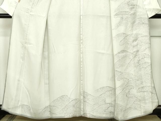 平和屋本店□極上 訪問着 無双 紗袷 紗×絽 立波文 ます