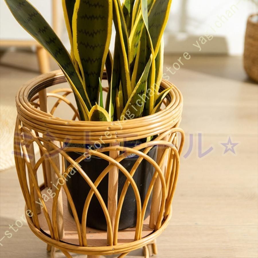 鉢カバー おしゃれ ラタン プランターカバー 花台 フラワースタンド