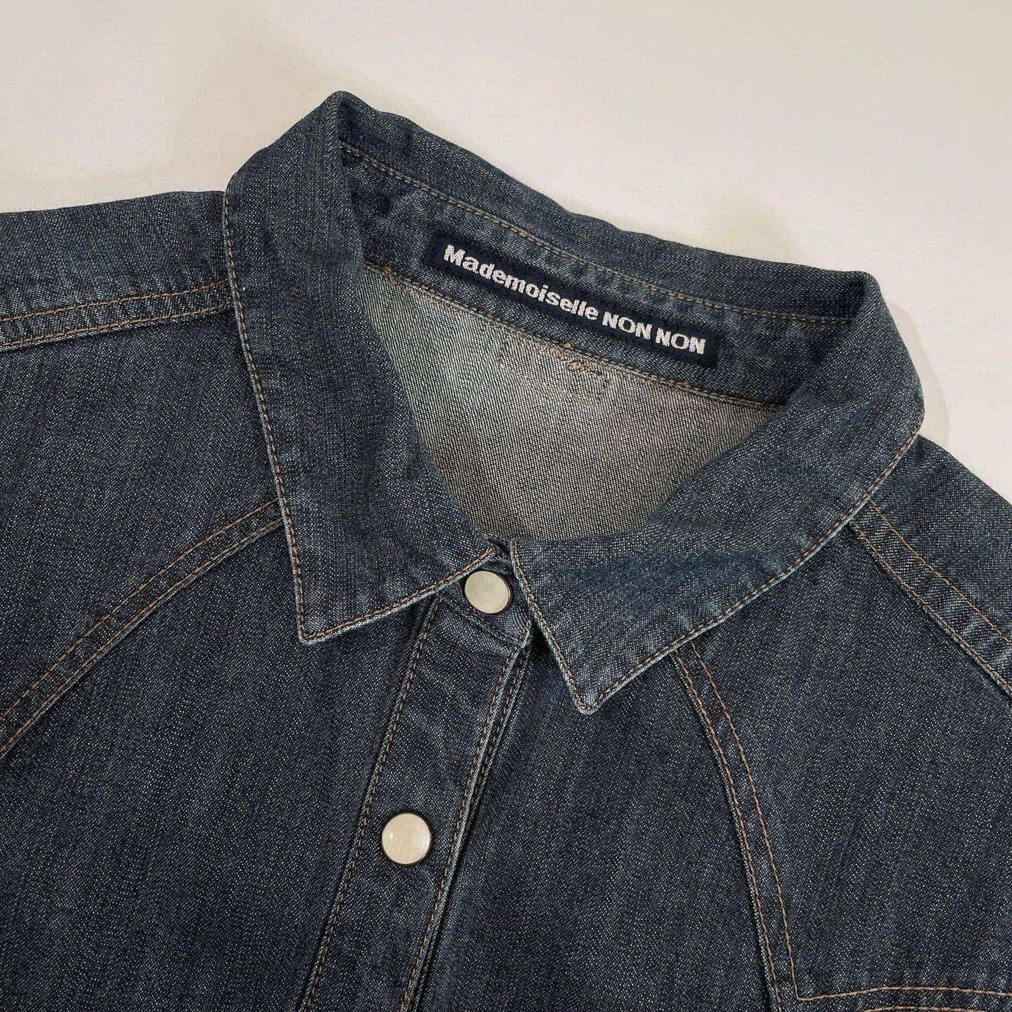 マドモアゼルノンノン デニム長袖シャツ インディゴ 40Lサイズ